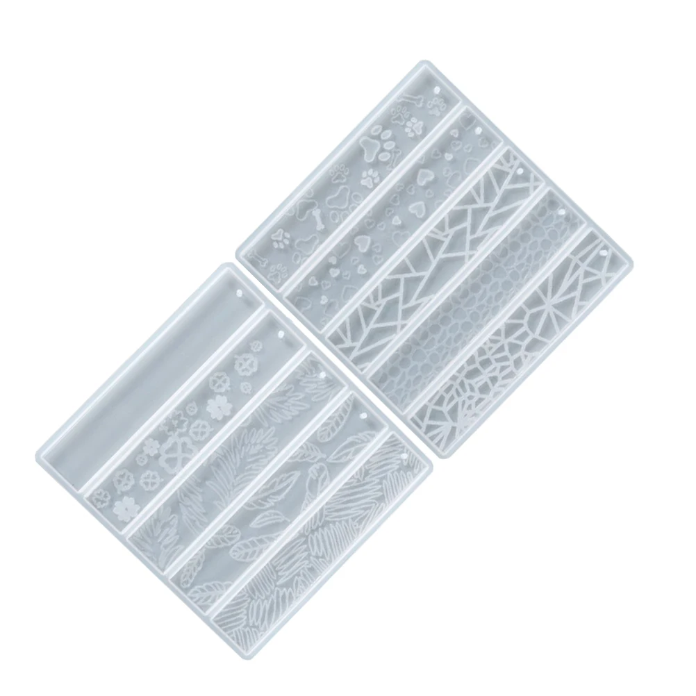 

2pcs Bookmark Mold For Epoxy Diy Craft Rectangle Silicone Molds Making Smooth Silicone Reusable Molds Student Stationery Supply