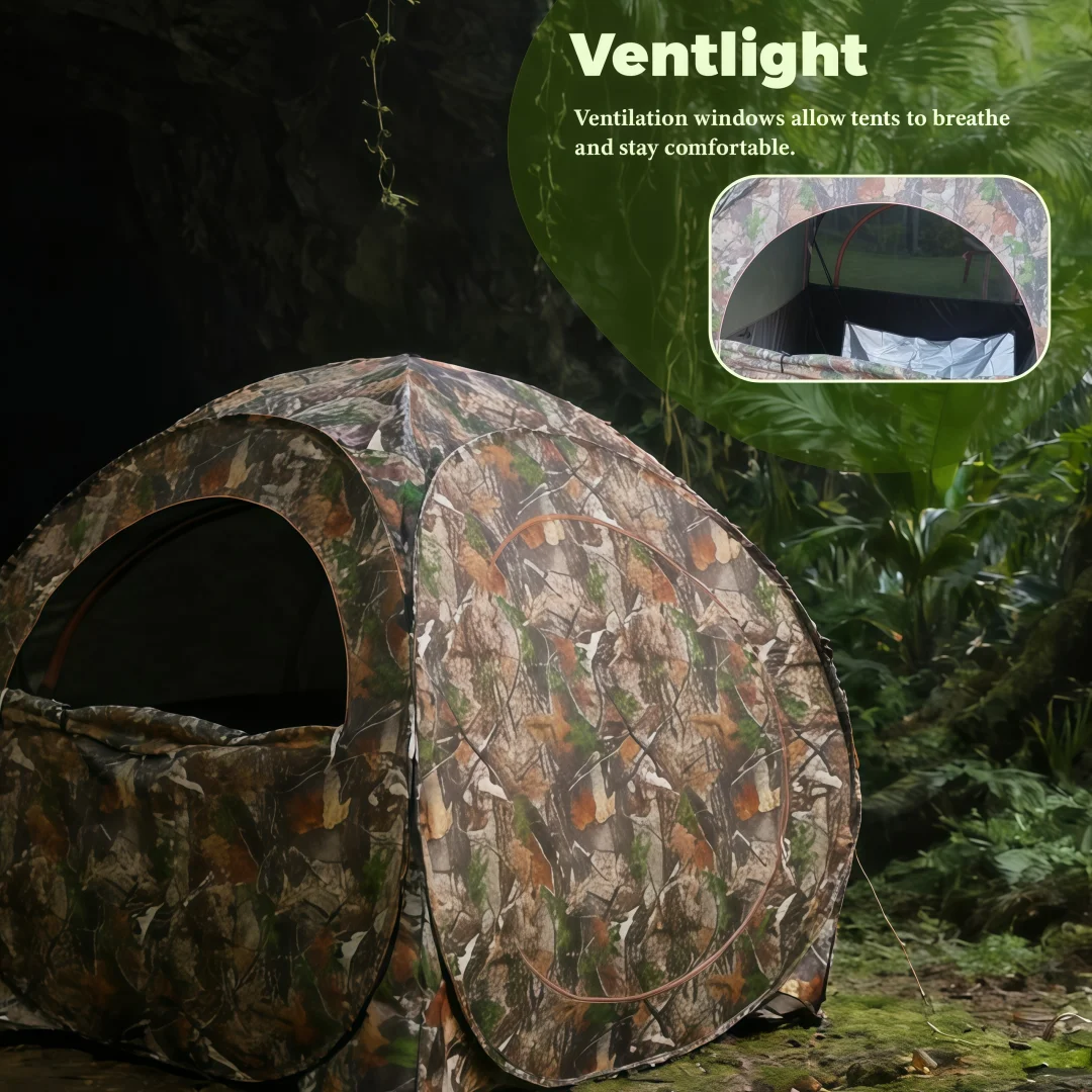 Camouflage Pop-Up Hunting Blind Easy Setup Ground Shelter Outdoor Camo Blind with Storage for Deer Turkey Duck Archery Season view 4