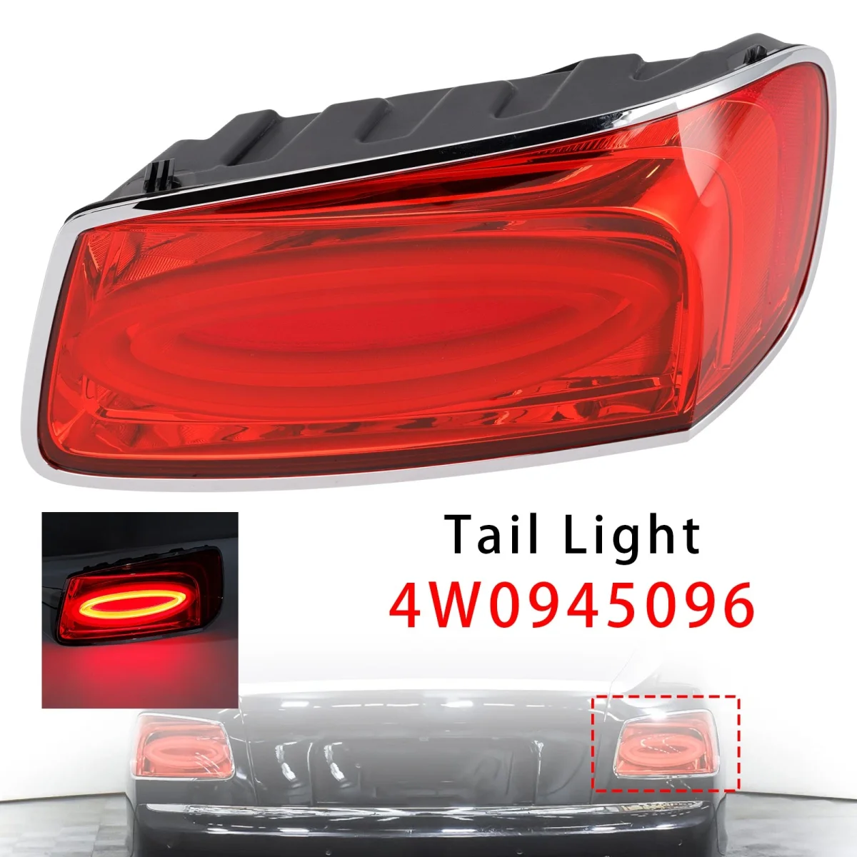 

For Bentley Flying Spur 4.0L 6.0L 2013-2019 1PCS Right Side Car Rear Tail Light Assembly 4W0945096 Replacement Accessories