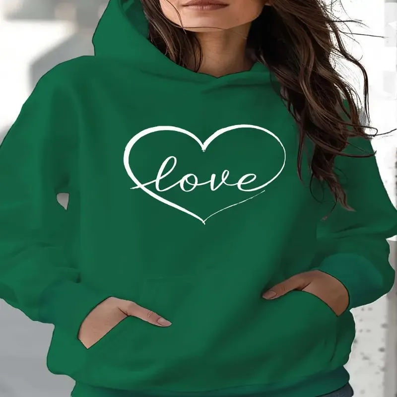 

Осенне-зимний свитшот, женская одежда больших размеров, курсив, любовь, текст, сердце, контур, принт, модный диван, чистая хлопковая ткань