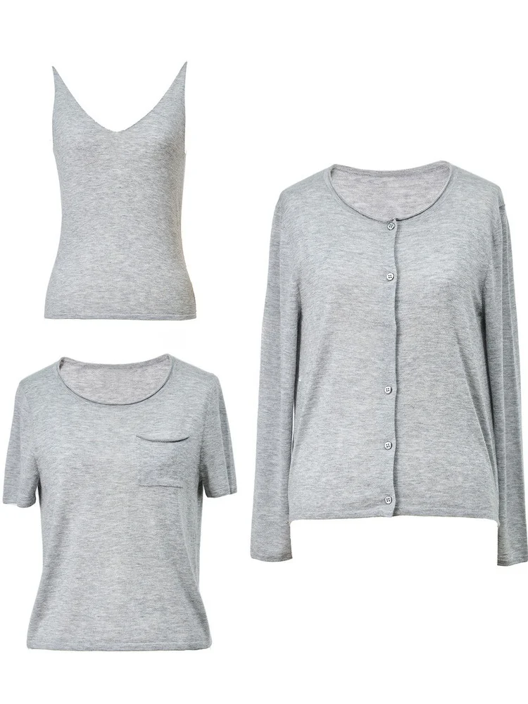 

Двухцветная охлаждающая футболка Blanini из ацетатного трикотажа, открытый кардиган, футболка с коротким рукавом, жилет, повседневная одежда из мягкой ткани