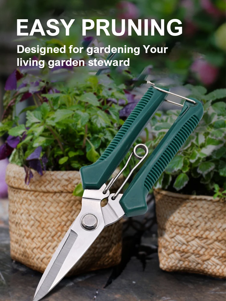 190mm Straight Head Pruning Shears Non-slip HandleStainless Steel Outils Manuels Household Bonsai Garden Scissors Pruing Shear