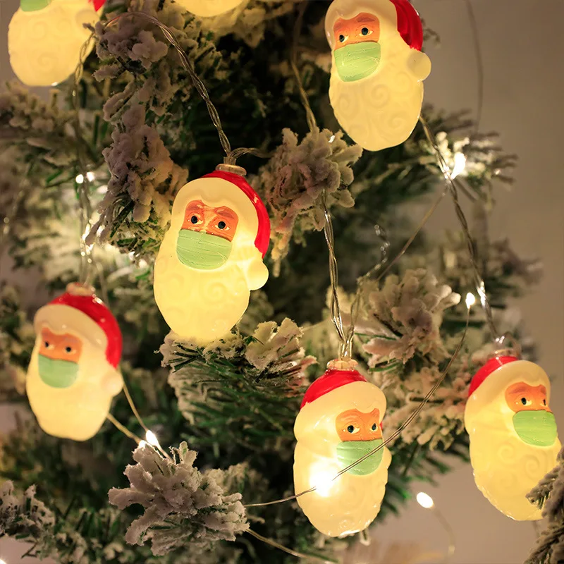 2023 NEW 2m 3m Santa Claus Lamp String Battery Box Led Color Lights Christmas Tree Christmas Decorative Lights Wholesale