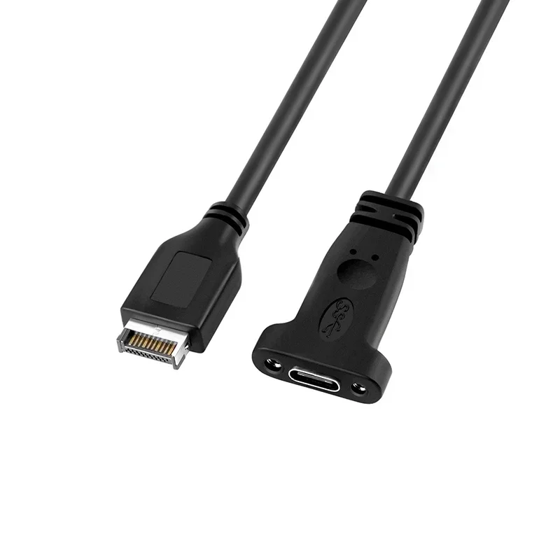 Panel frontal USB 3,1 tipo E macho a tipo C hembra Cable de datos de 10Gbps línea adaptadora de expansión de placa base para ordenadores de escritorio