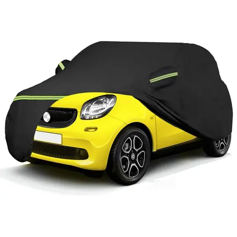 2007-2023 Smart Fortwo W451 (검은색) 190T 맞춤형 헤비 듀티 방수 전천후 보호 야외용 방수 자동차 커버