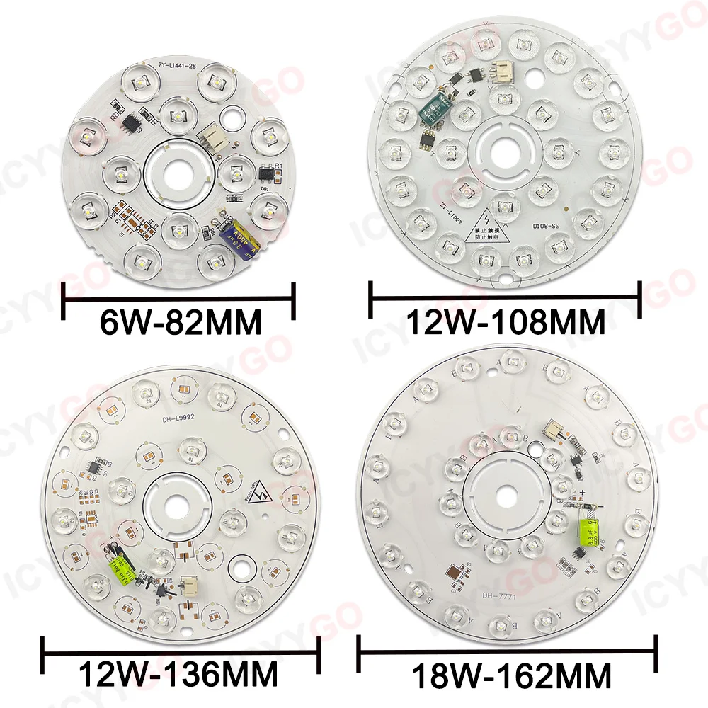 12 W 18 W 24 W 36 W LED avec panneau de lentille Patch de lumière ronde LED panneau de plafond rond panneau de lumière ronde AC 220 V lumière LED 3