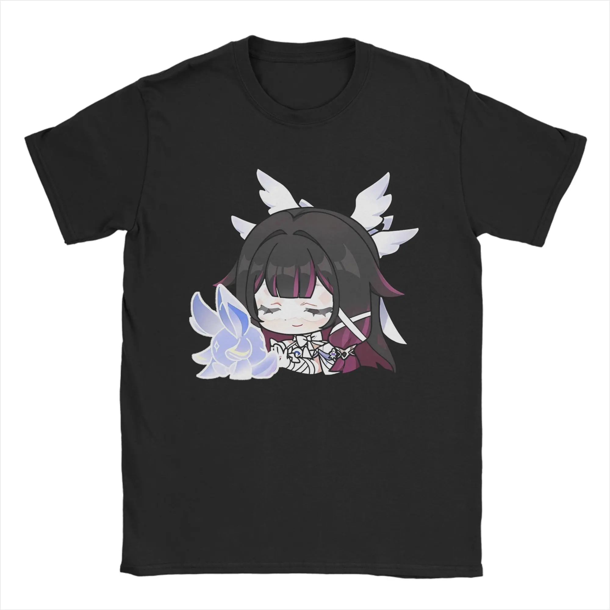 Columbina Genshin Impact T Shirt for Men Pure Cotton Amazing T-Shirt Round Collar  Tees Short Sleeve Clothing Plus Size
