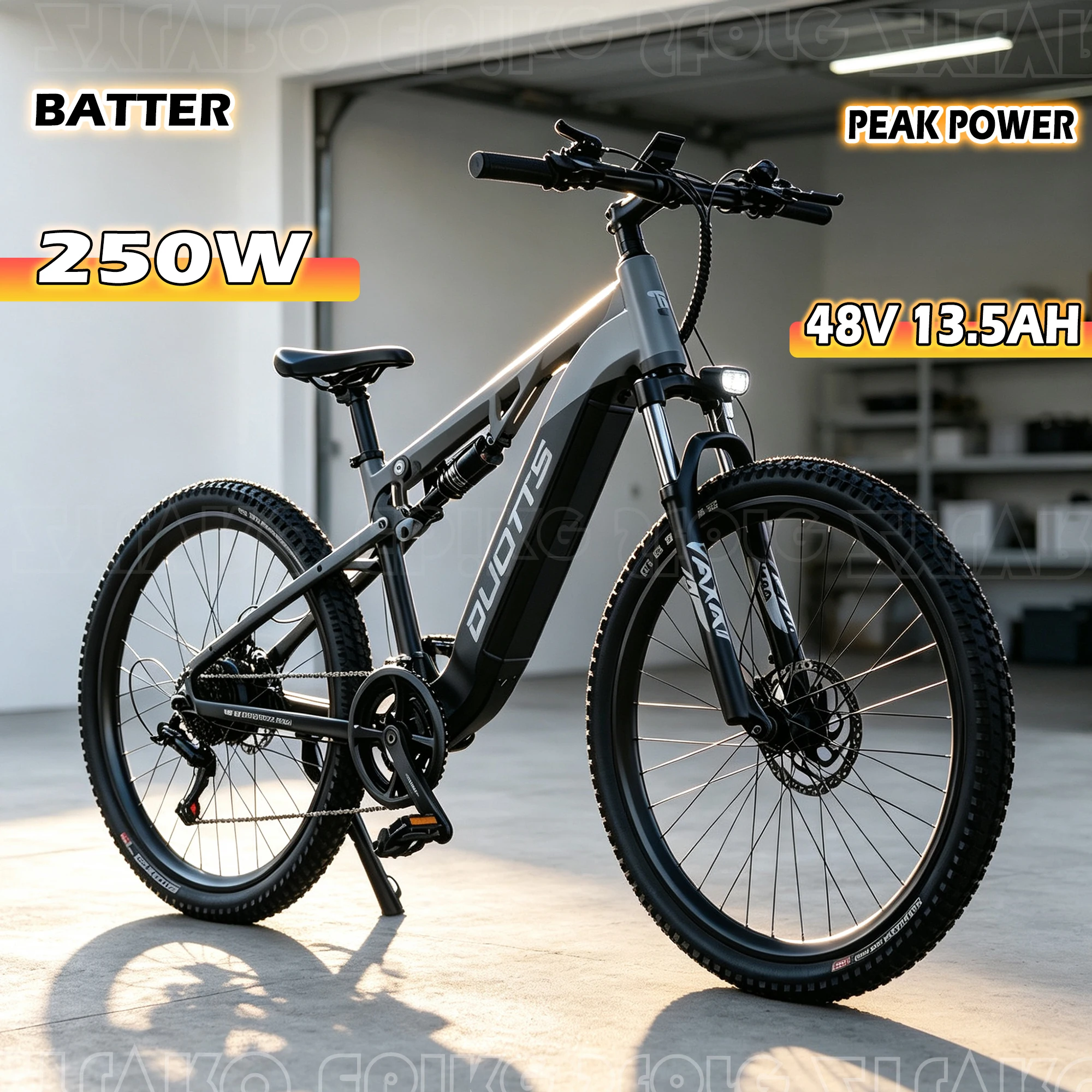 DUOTTS E29 Elektrofahrrad für Erwachsene, 250W Motor, Offroad-Elektrofahrrad, 48V 13,5AH Lithium-Akku, 27,5 Zoll Reifen, Höchstgeschwindigkeit: 25 km/h