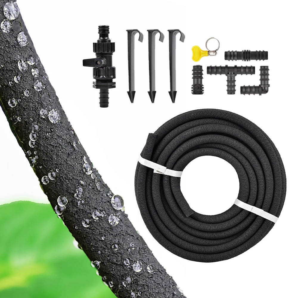 

15m Soaker Hoses Drip Watering Kits ID12mm OD16mm Hose Drip Irrigation Plants System Automatic Watering