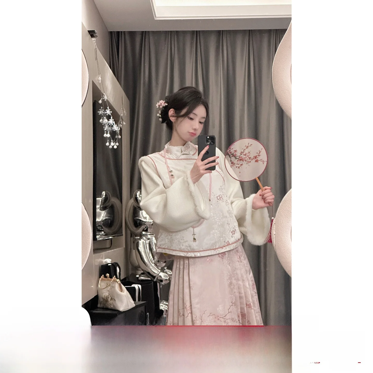 

Новая китайская куртка в национальном стиле с вышивкой, утепленная, из хлопка, с узором «Цветущий персик», короткая верхняя одежда