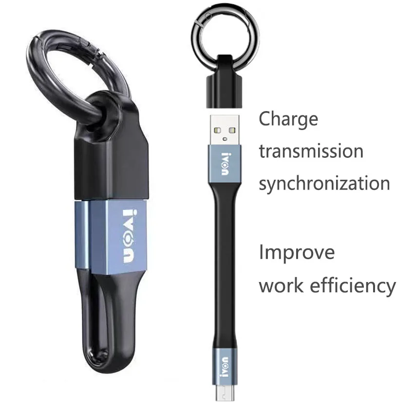 

Mini Keychain Portable USB Data Cable for iPhone 14 3A Fast Charging Type C Micro USB C Short Cable Cord For Xiaomi Huawei Poco