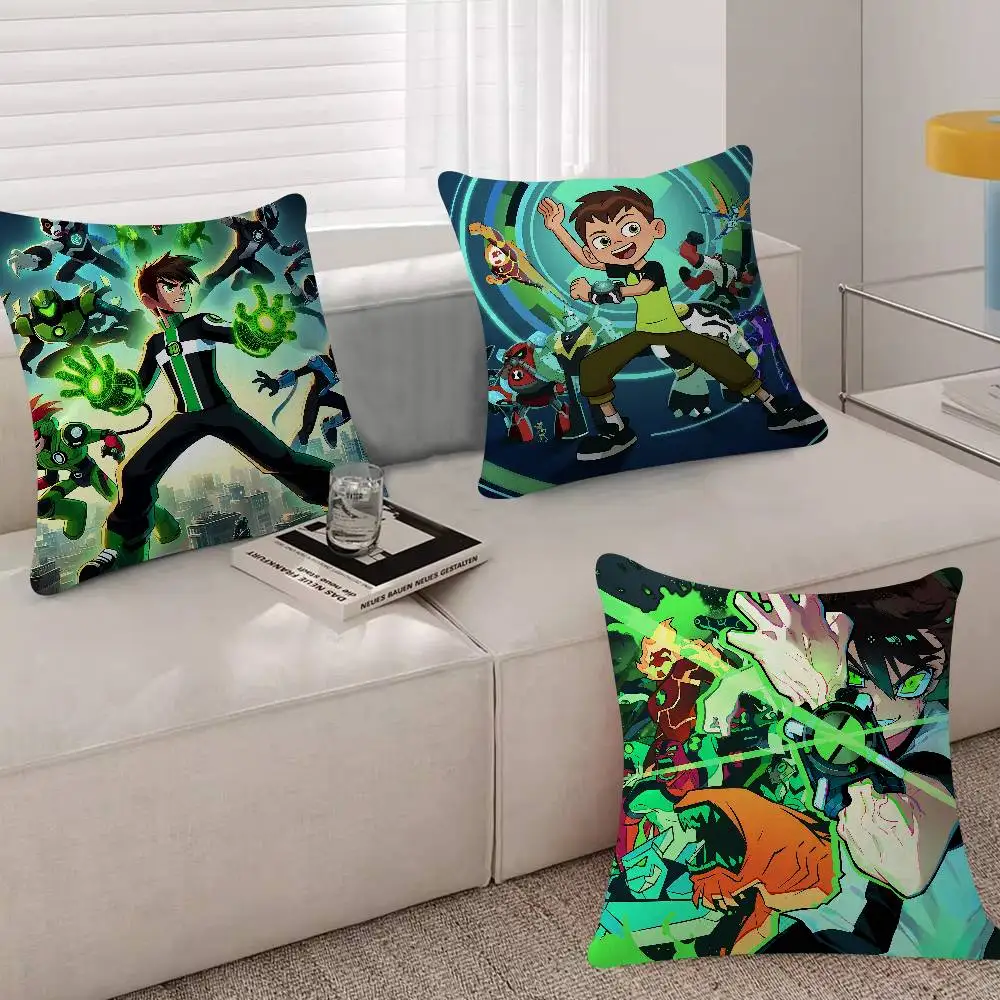 Cool B-Ben 10 Cartoon Pillow Case For 45x45cm 40x40cm 30x30cm 50x50cm 55x55cm Square Home Pillowcase Case