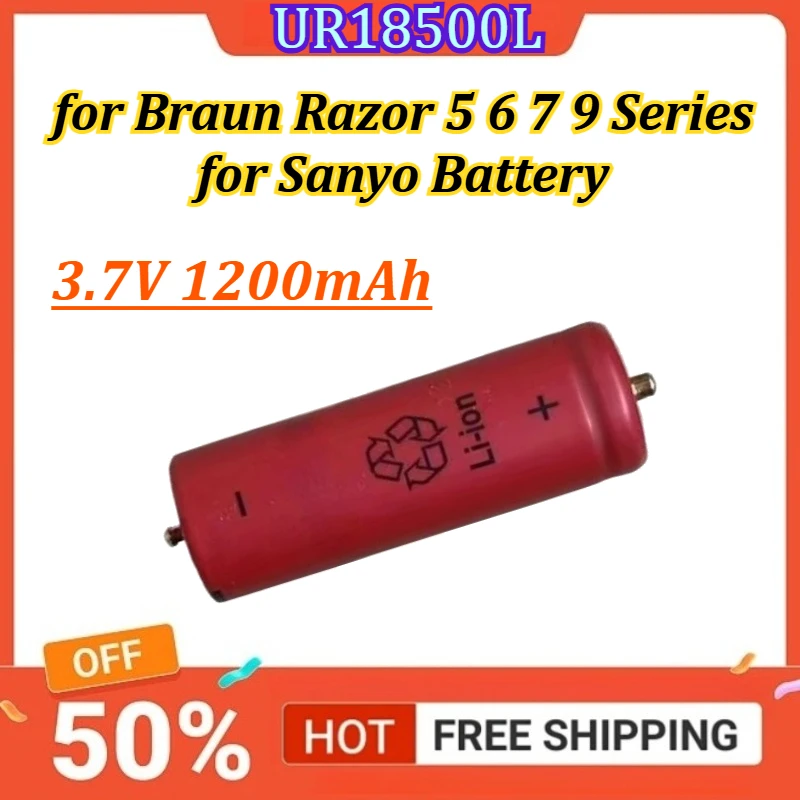 

UR18500L 3.7V 1200mAh Lithium Shaving Razor Battery for Braun Razor 5 6 7 9 Series for Sanyo Battery