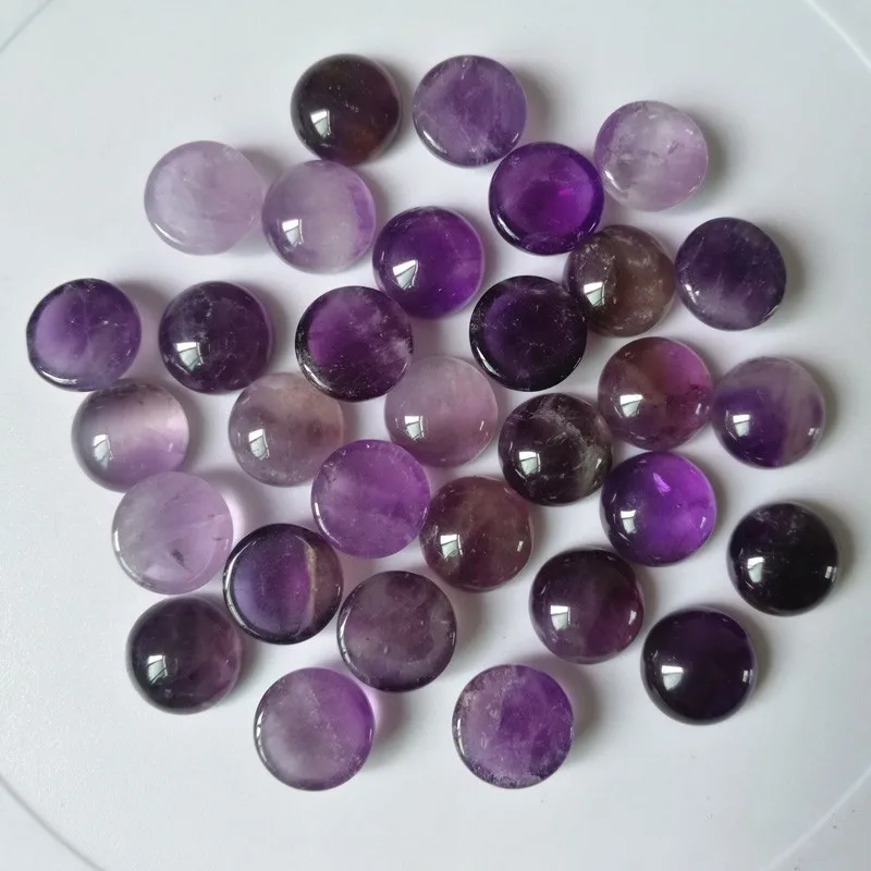 fashion Good quality 4 5 6 8 10 12MM 50Pc amethyst new natural stone bead making Jewelry cabochon Earrings accessories diy gift