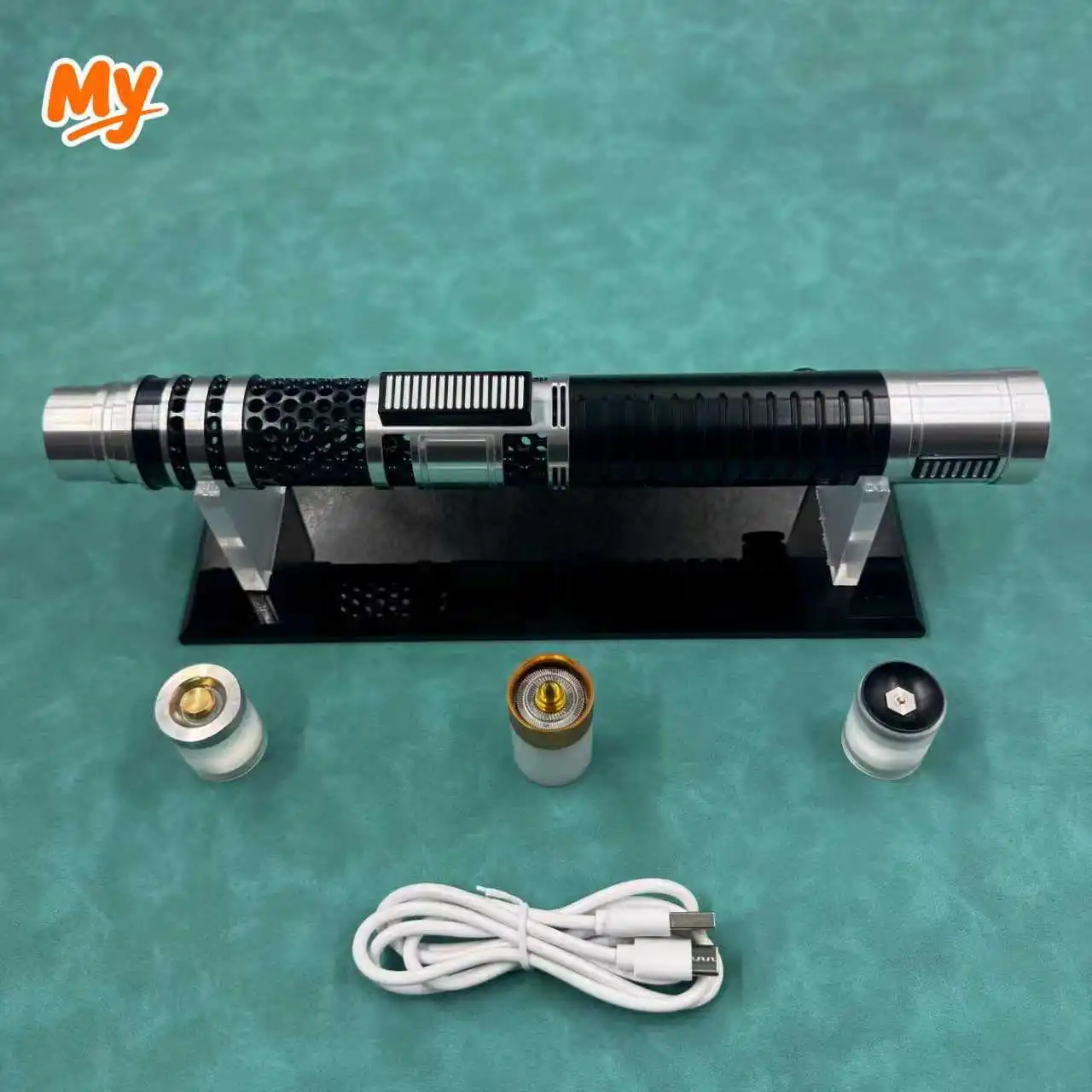 Ventress Straight Swing Metal Heavy Dueling RGB Pixel Speelgoed Cosplay Game Movie Prop lichtzwaard lichtgevend speelgoed 2-in-1 Afneembaar