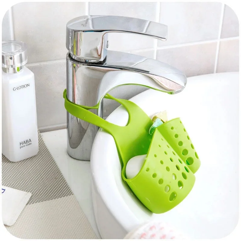 1-3pcs Kitchen Sink Shelf Organizers Double-Layer Hanging Soap Sponge Storage Holder Accessories Silicone Drain Rack Supplies view 4