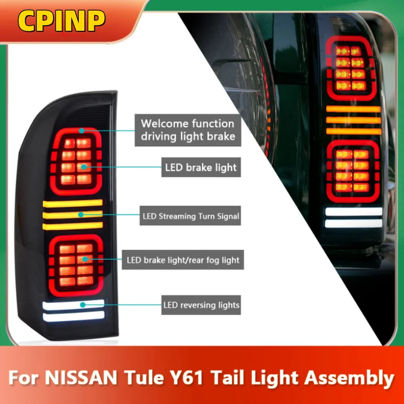 

Taillight Assembly For NISSAN Tule Y61 05-22 Patrol Retrofit Modified LED Flowing Tail Rear Light Car Accessories