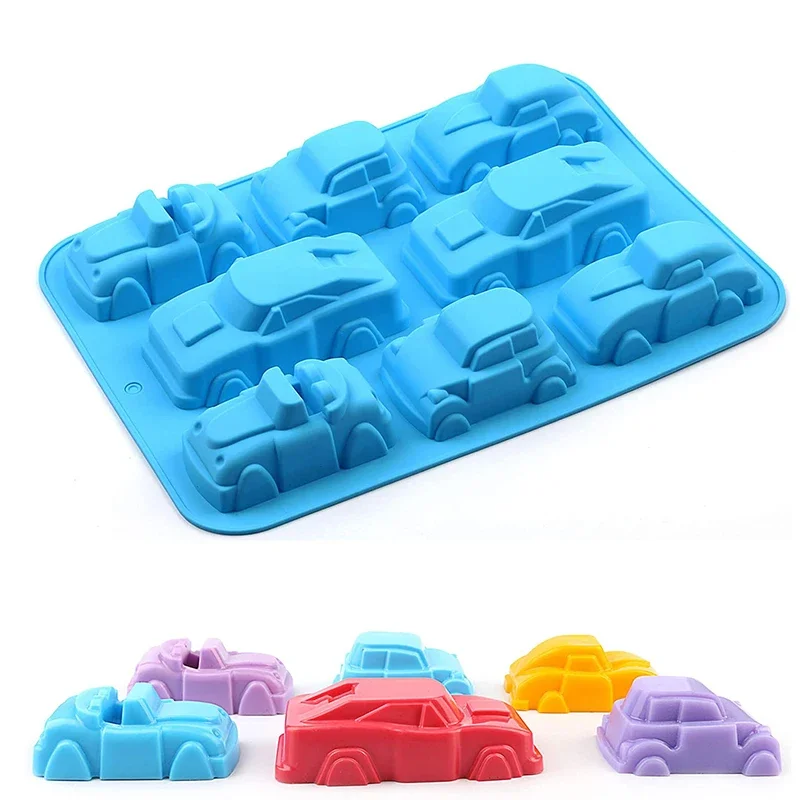 Car Cake Tools Silicone Fondant Molds Handmade Chocolate Birthday Cake Decorating Tool Resin Mold Kitchen Baking Accessories