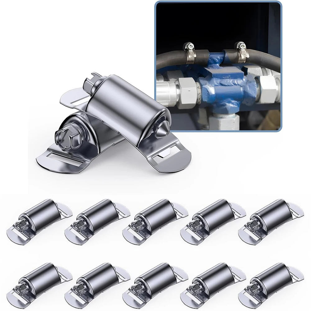 10/20pcs Hose Clamps Fasteners 304 Stainless Steel Hose Clamps DIY Kit Stronger Fasteners 16*45mm Hose Fittings