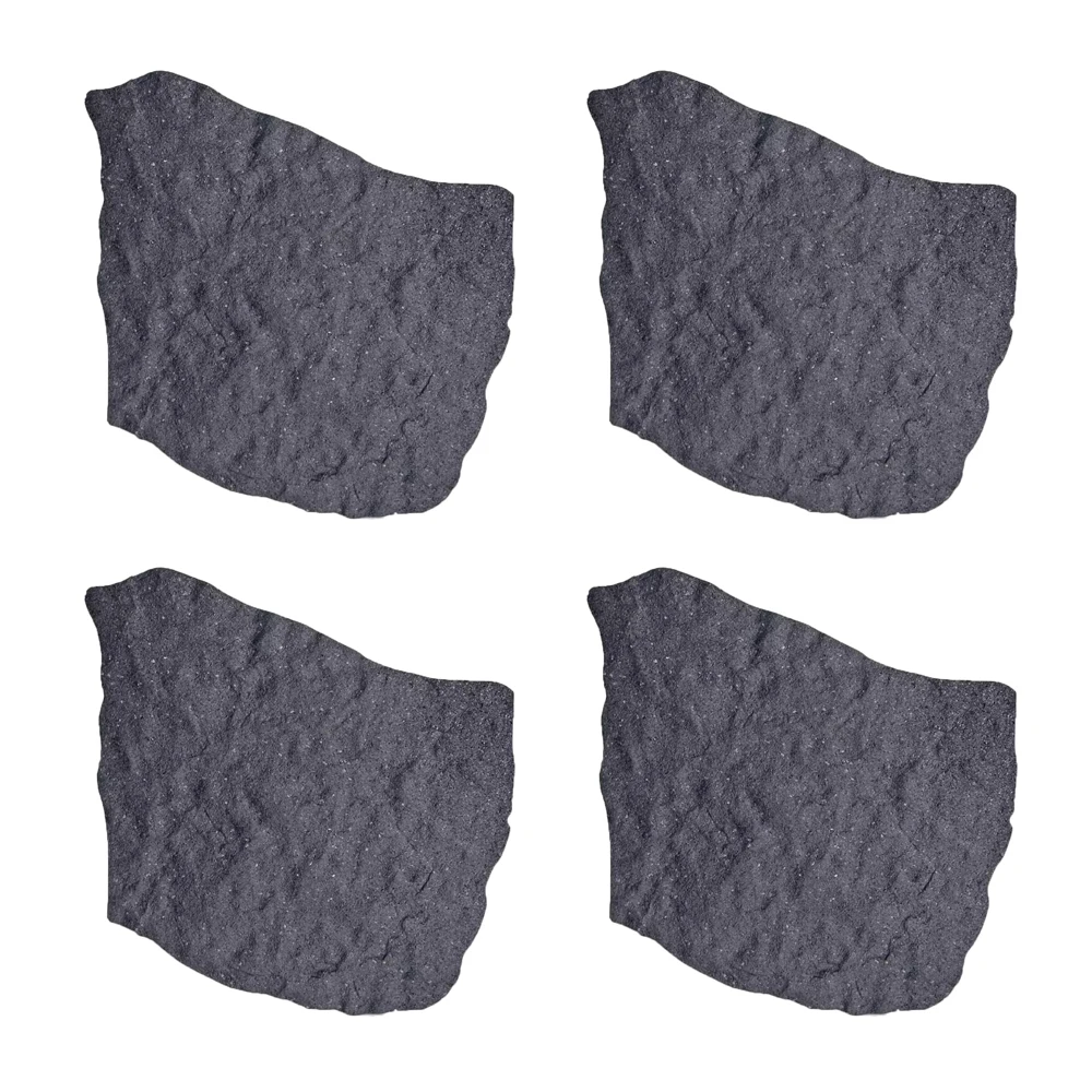 

4 Pack Fake Natural Rock Garden Stepping Stones Outdoor,18" x 22" Non-Slip Rubber Pavers for Outside Walkway DIY Decor,Grey