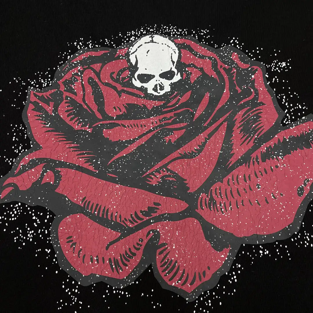 New 2022 Men Number Nine Rose skeleton Head T Shirts T-Shirt Hip Hop Skateboard Street Cotton T-Shirts Tee Top US size BG95