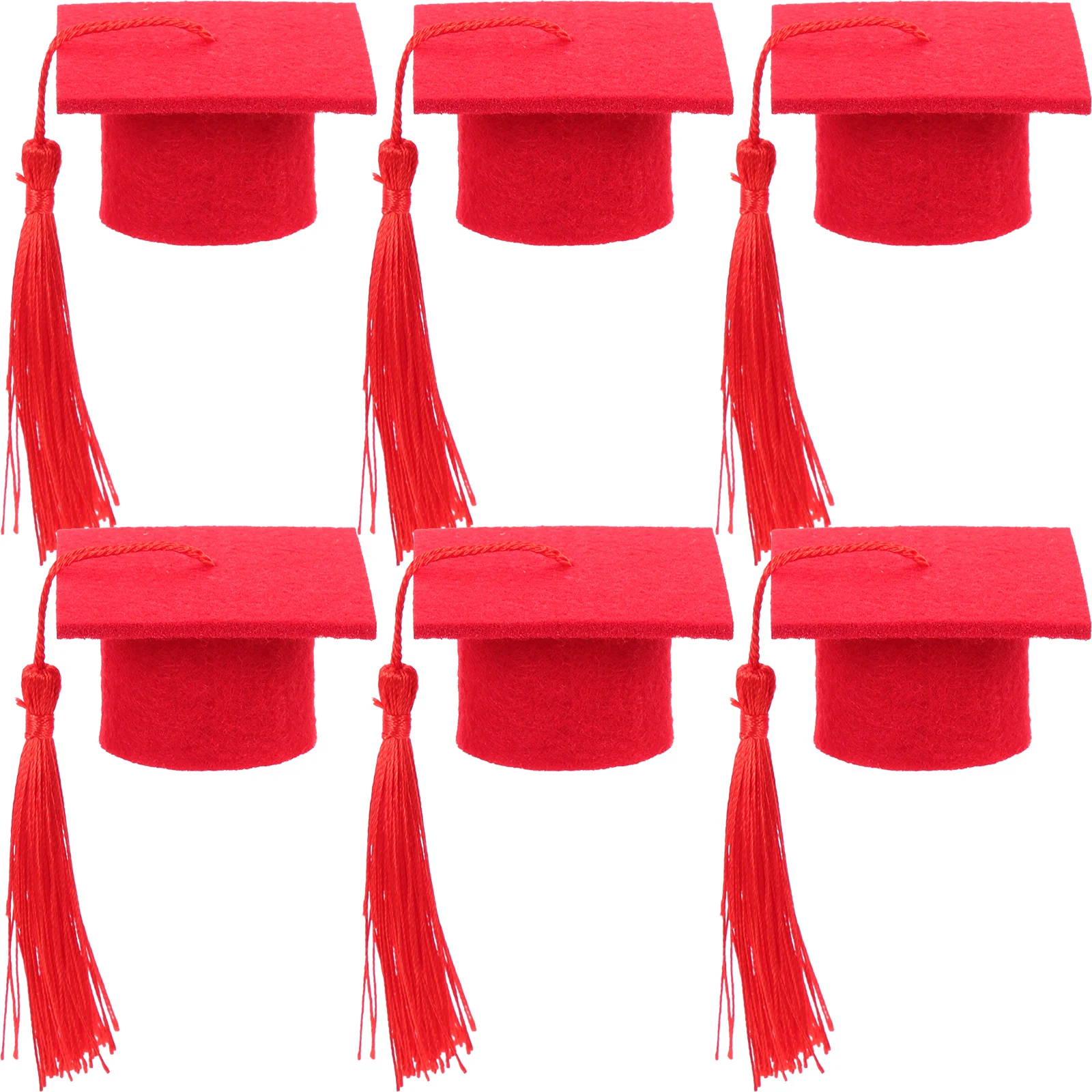 

6 Pcs Doctor Hat Decoration Graduation Cap Bottle Topper Miniature Small Polyester Caps