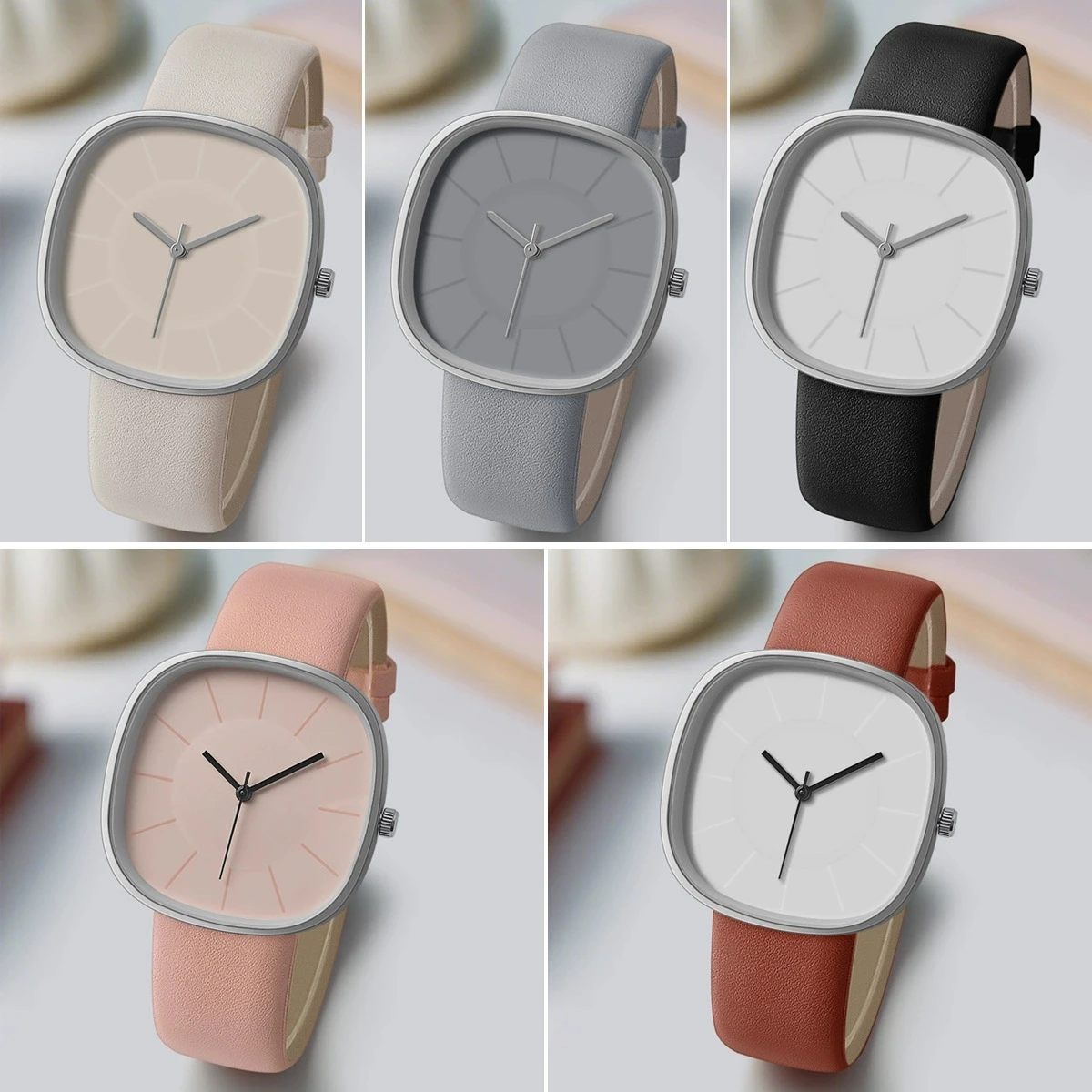 

New Fashion Woman Luxury Square Leather Watch Ladies Wristwatches Students Casual Quartz Watches Gifts Reloj Mujer Women Clock