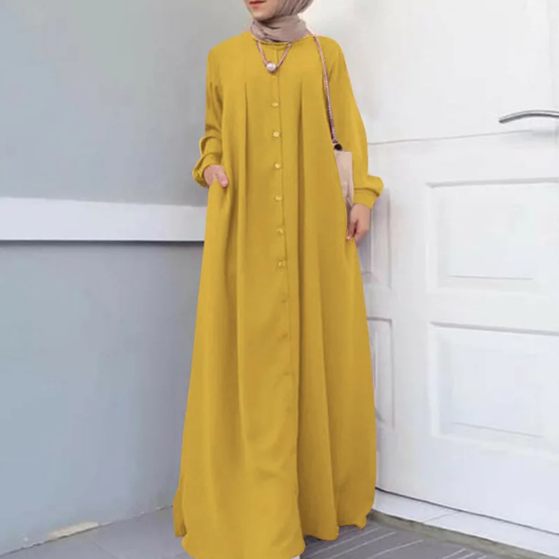 Spring and Autumn Long Skirt plus Size Women's Wear Autumn Loose Temperament office lady Long Robe Dress