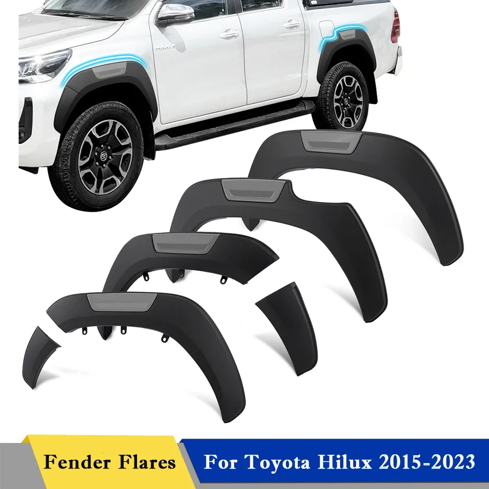 Fender Flares Wheel Arch Protector Fit for Toyota Hilux Revo 2015 -2023 Matte Black Car Styling 6pcs/set Mudguard