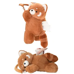 Red Panda Plush Toy Wall Stuff Tissue Box Cute Dog Bear Car Tissue Case Napkin Dispense Kawaii Doll Home Decoration