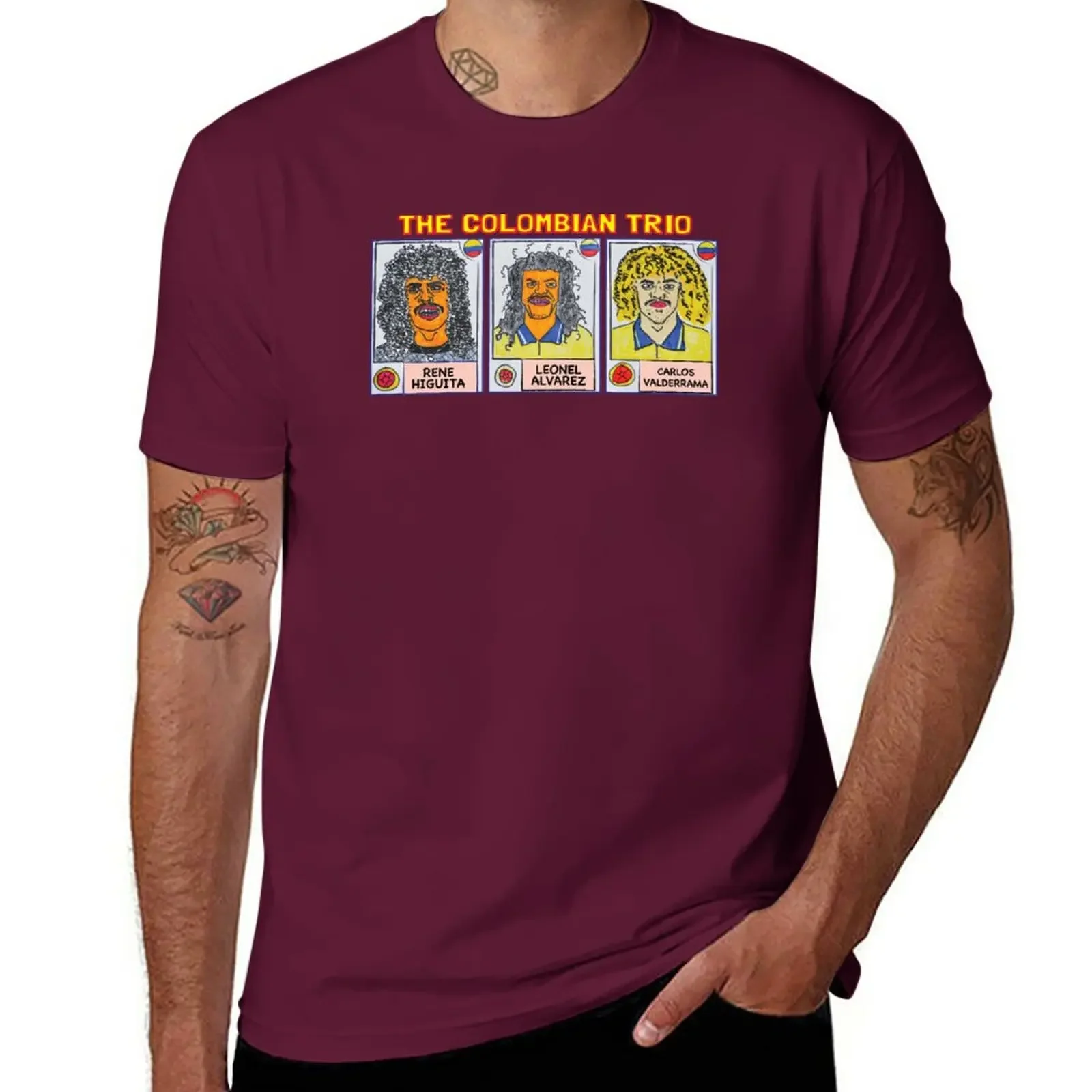 Summer New The Colombian soccer legend Carlos Valderrama, Rene Higuita and Leonel Alvarez Caricature T-Shirt harajuku oversized