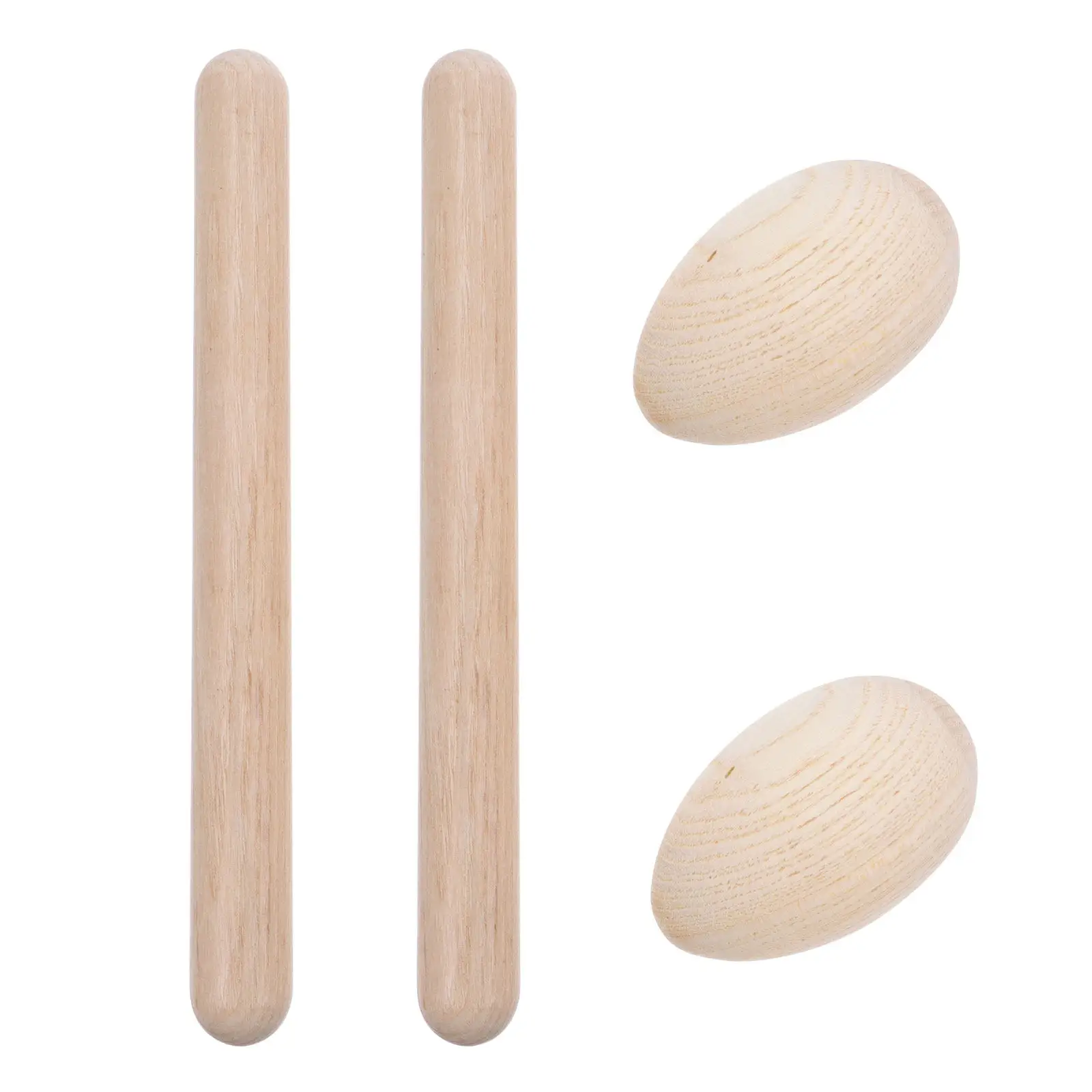 

4Pcs Kids Wood Percussion Instrument Set Lummi Sticks Rhythm Claves Shakers Exercise Wrist Sense of Play