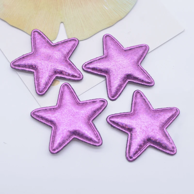 50Pcs Shining Colorful 40mm Star Cloth Applique Sew On Patch for Children Shirt Jacket Jeans Dress Bags DIY Accessories