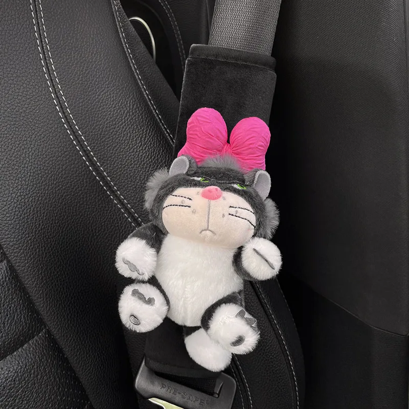 Nieuwe driekleurige autogordel schouderstuk schattige kat pop op een voertuig gemonteerde cartoon veiligheidsgordel decoratie universele auto-accessoires