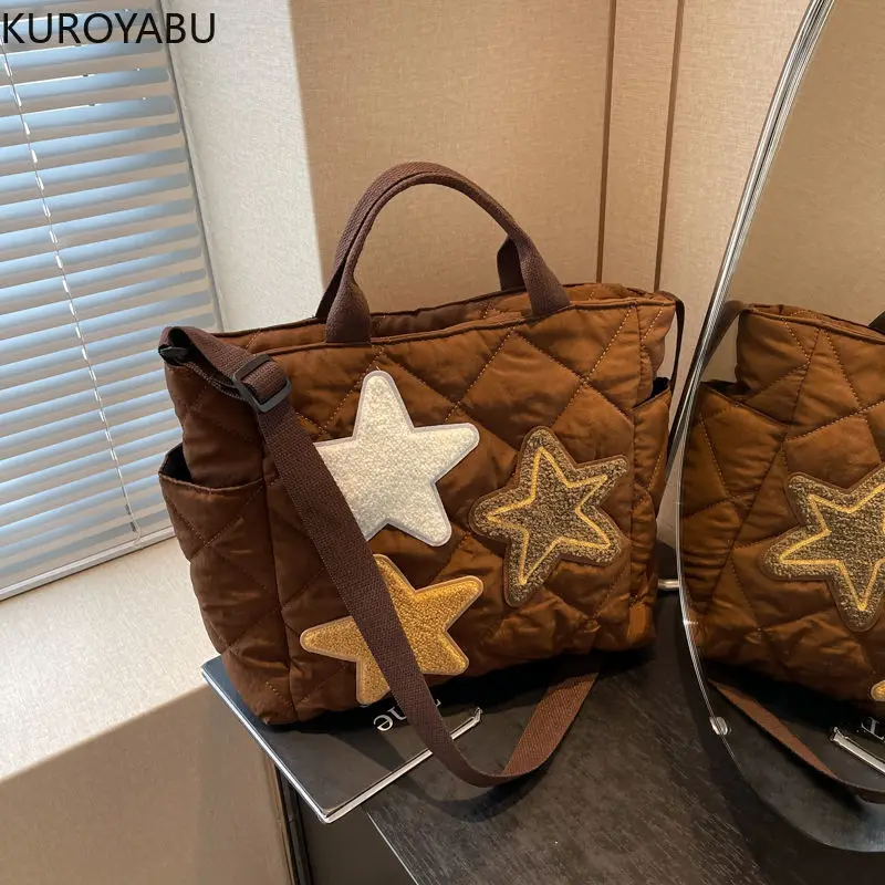 Fashion Casual Large Capacity Women Handbags Designer Star Shoulder Crossbody Y2k Bags Luxury Big Shopper Women Tote Bag 49A877