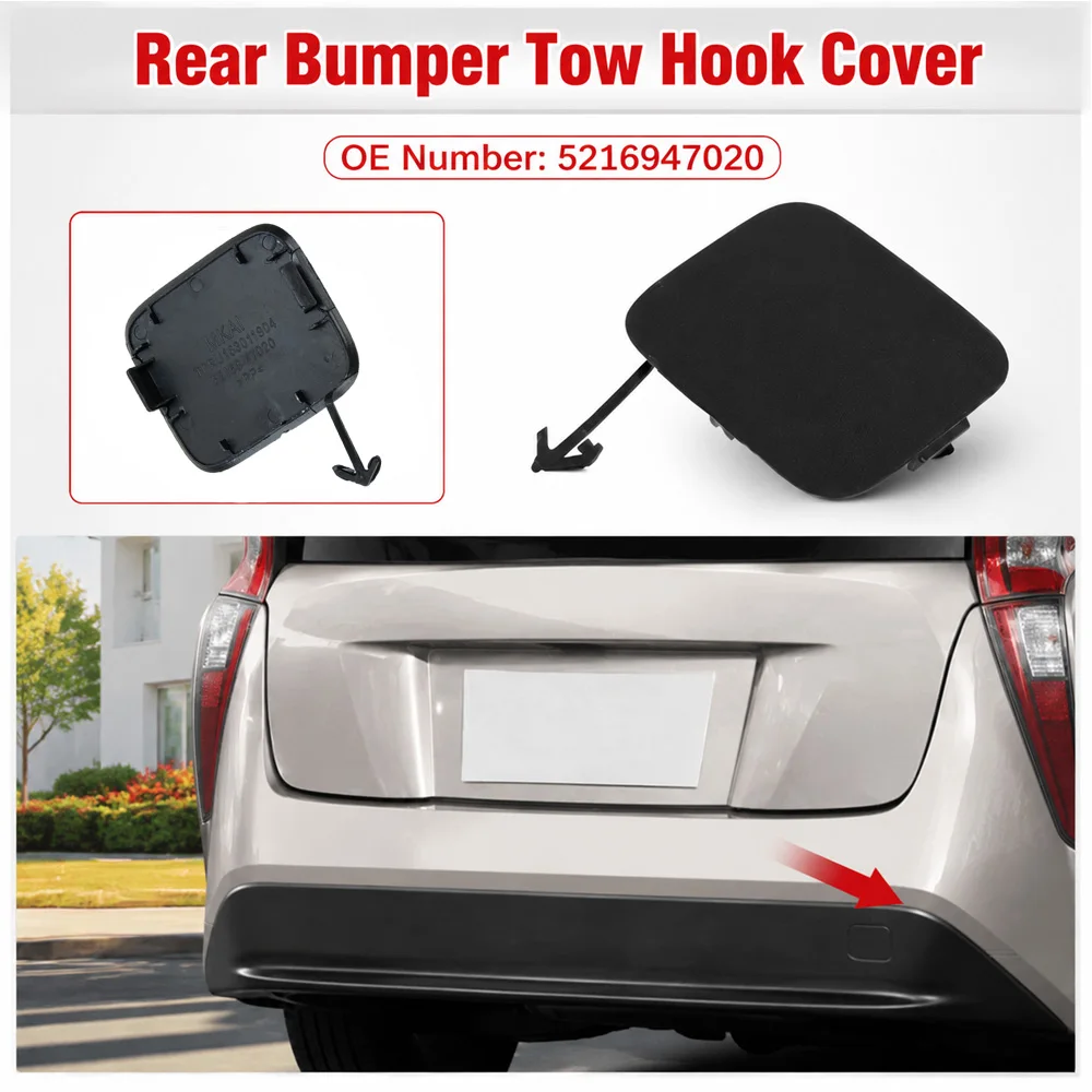 For Toyota Prius 2016 2017 2018 2019 US Version Car Rear Bumper Tow Hook Cover Cap  52169-47020, 5216947020