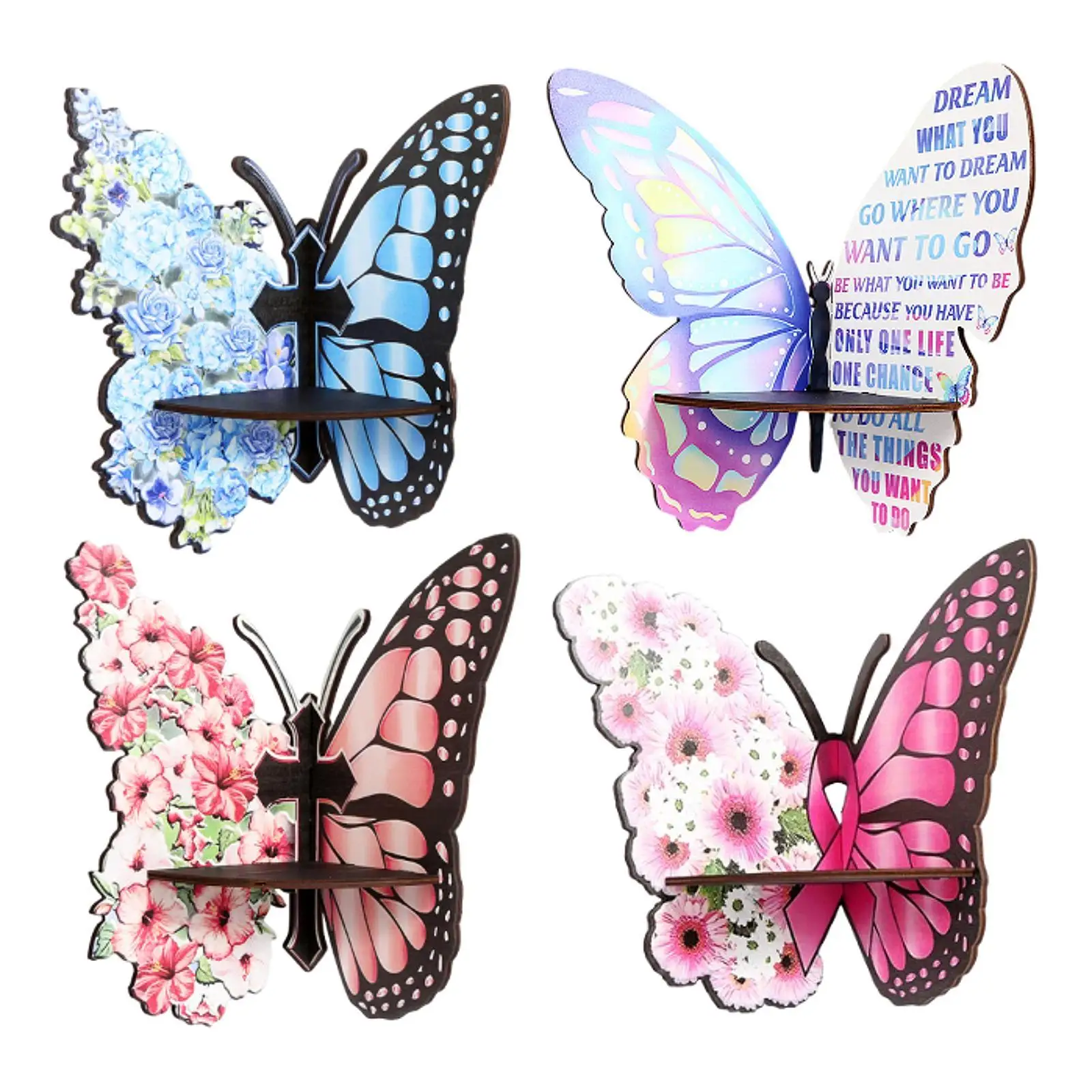 

Butterfly Corner Shelf Practical Multipurpose Float Storage Rack Wall Deor Organizer for Bathroom Kid’S Room Office Bedroom Toys