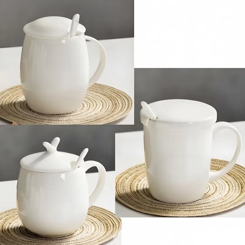 400ML, ceramic bone china  cute cup, porcelain tumbler for sublimation, morning mugs coffee cup, sublimated mug, lid included