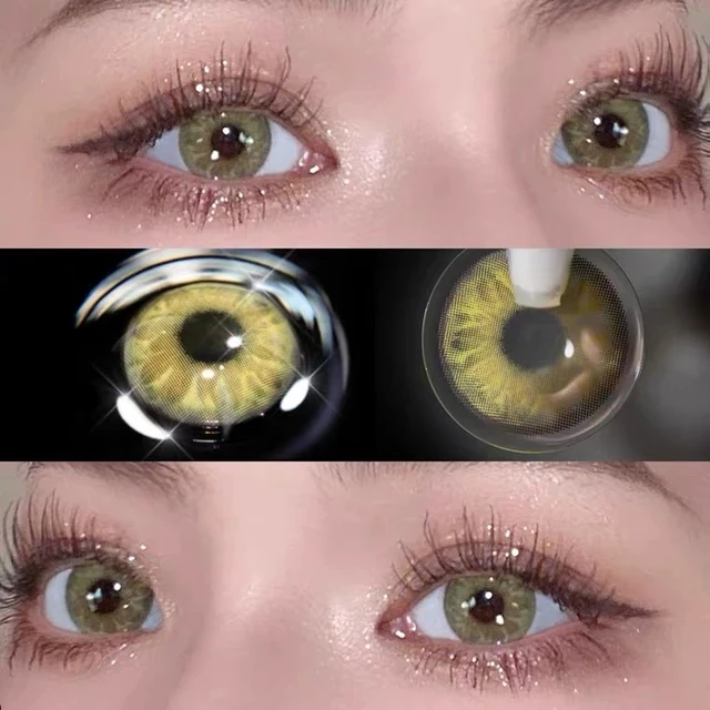 AMARA Eye Contact Lenses 2pcs/pair Color Purple Contact Lens Eye Color Cosmetic Colored Contact Lens Beauty Eye Makeup