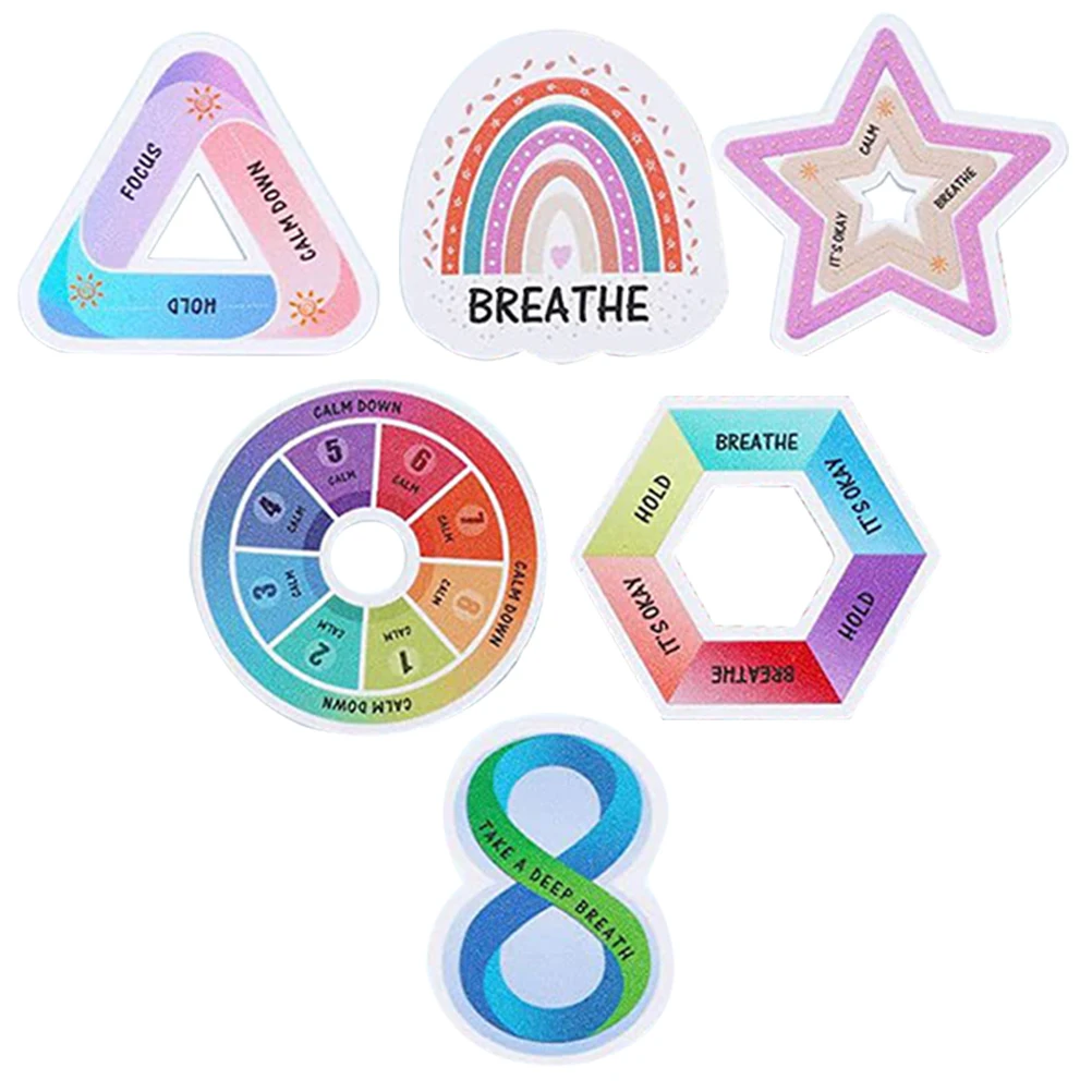 

6 Pcs Fingertip Stickers Calming Textured Sensory Tactile Adhesive Stress Relief Desk Phone Office Supplies Writing Accessories
