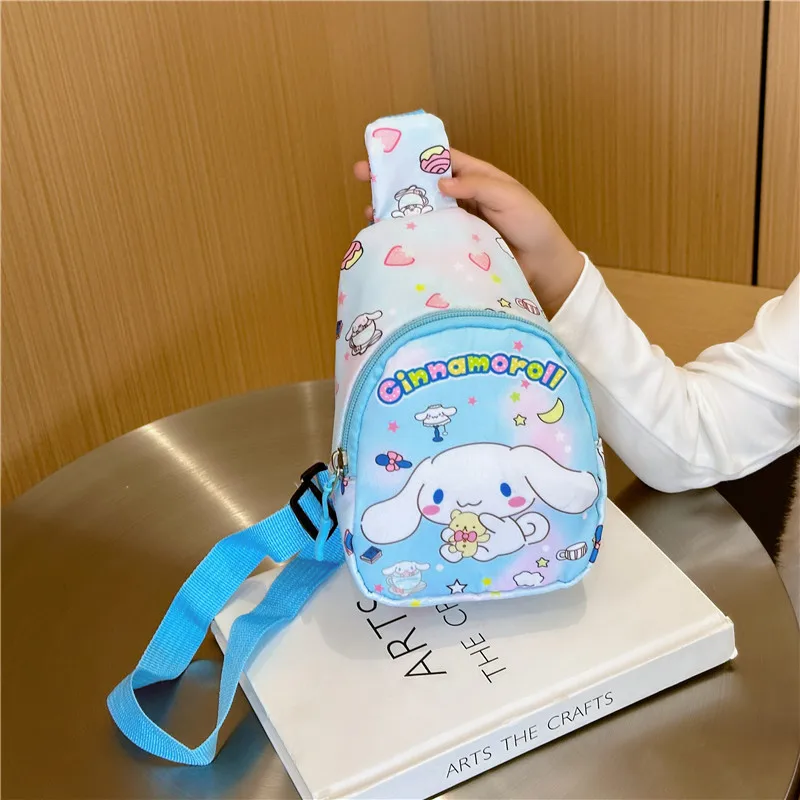 Cinnamoroll-mochila Kawaii Sanrio para niños, morral escolar de dibujos animados, My Kuromi Melody, bolso de hombro de Hello Kitty, regalos de