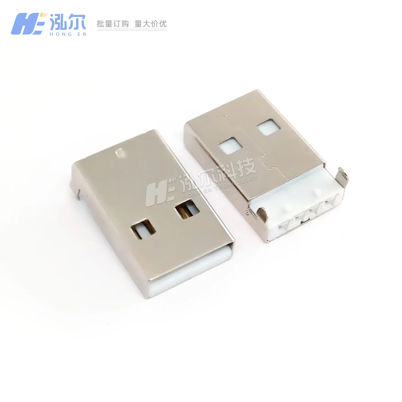 

Разъем USB 2.0 AM, угловой, 90 градусов, длина колонки 18,6 мм, белый клей, PBT, штекер, тип A, 4-контактный разъем