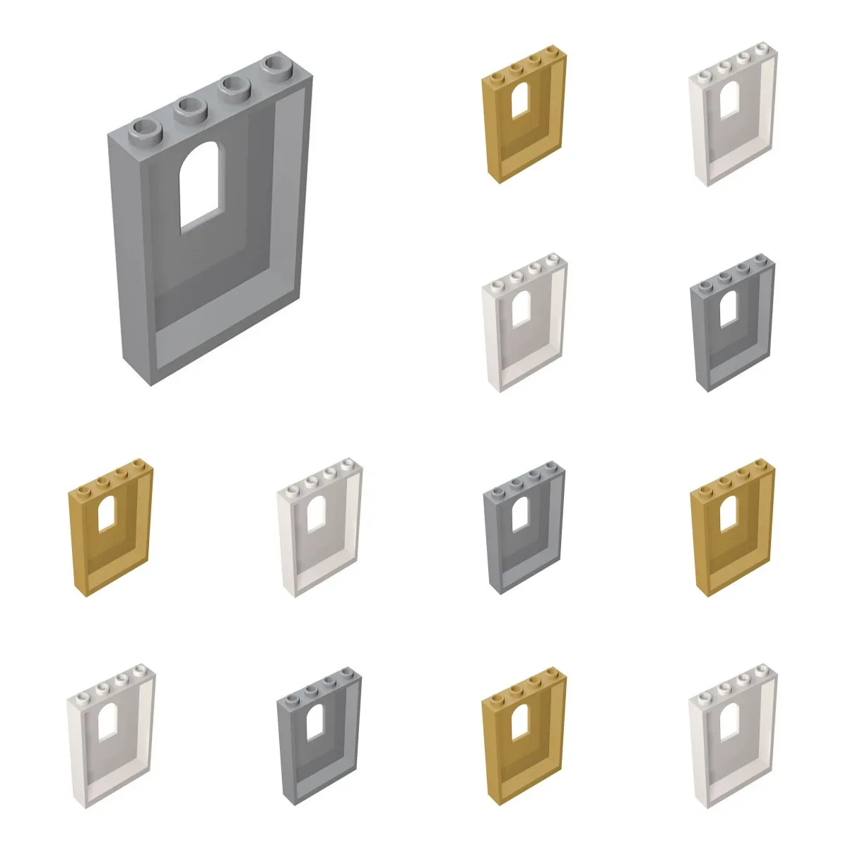 

10PCS WALL 1X4X5 W/BOWED SLIT Windows, Walls & Doors Building & Furniture Compatible 60808 Self-Locking Bricks Blocks Toys Acces
