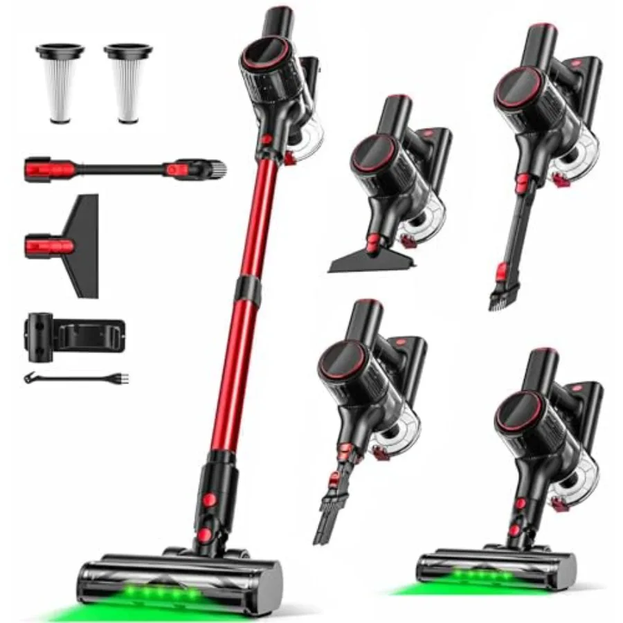 

Cordless Vacuum Cleaner 45KPA Stick Vacuum 45Mins Runtime 8-in-1 Anti-Tangle Vacuum Cleaners for Home with LED Display Recharge