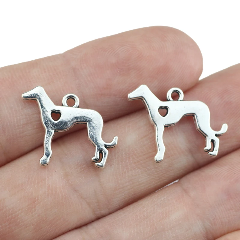 10piece/lot 19*15mm Antique Silver Color Barley Dog Charms Animal Charms DIY Pet Jewelry Handmade Finding