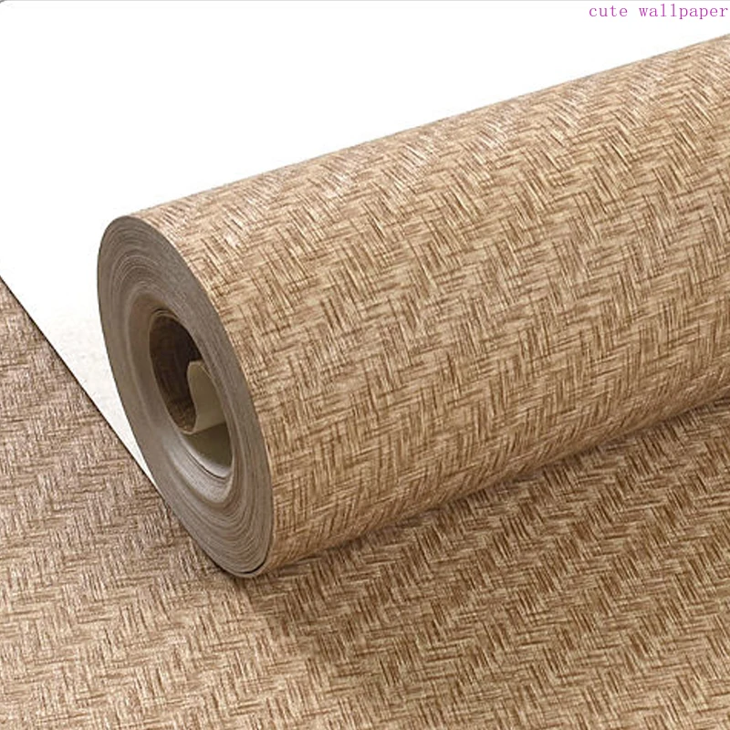 

Modern Simple Solid Color Straw Linen Wallpaper Non-woven Grey Wall Paper Roll Living Room Bedroom TV Background Wall Home Decor