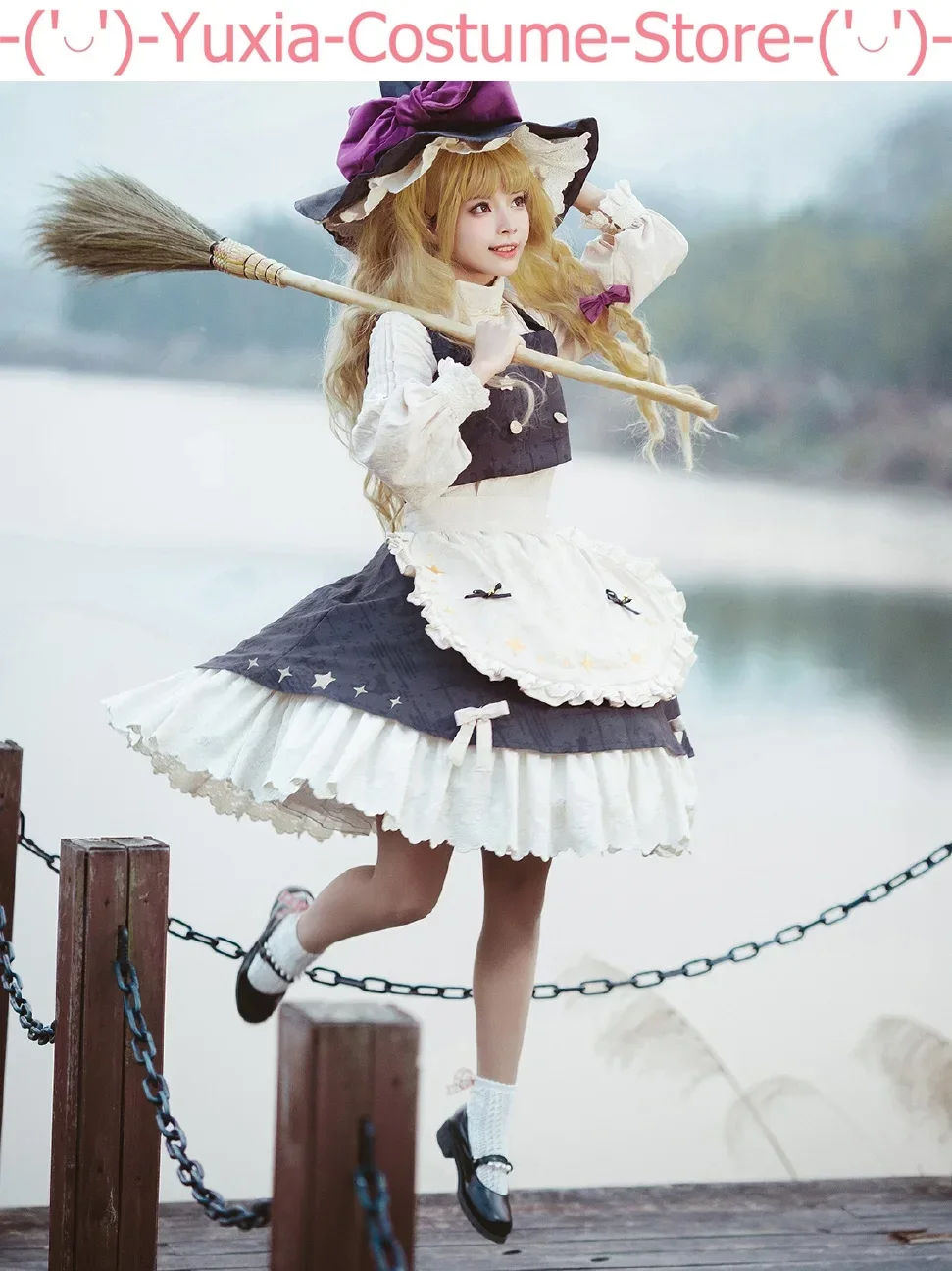 Touhou Project Kirisame Marisa Dress Cosplay Costume Cos Game Anime Party Uniform Hallowen Play Role Clothes Clothing