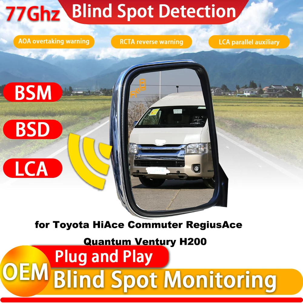 Sistema de Detección de Punto Ciego y Alerta de Tráfico Cruzado Trasero (BSM/RCTA) para Toyota HiAce Commuter, RegiusAce, Quantum, Ventury, H200