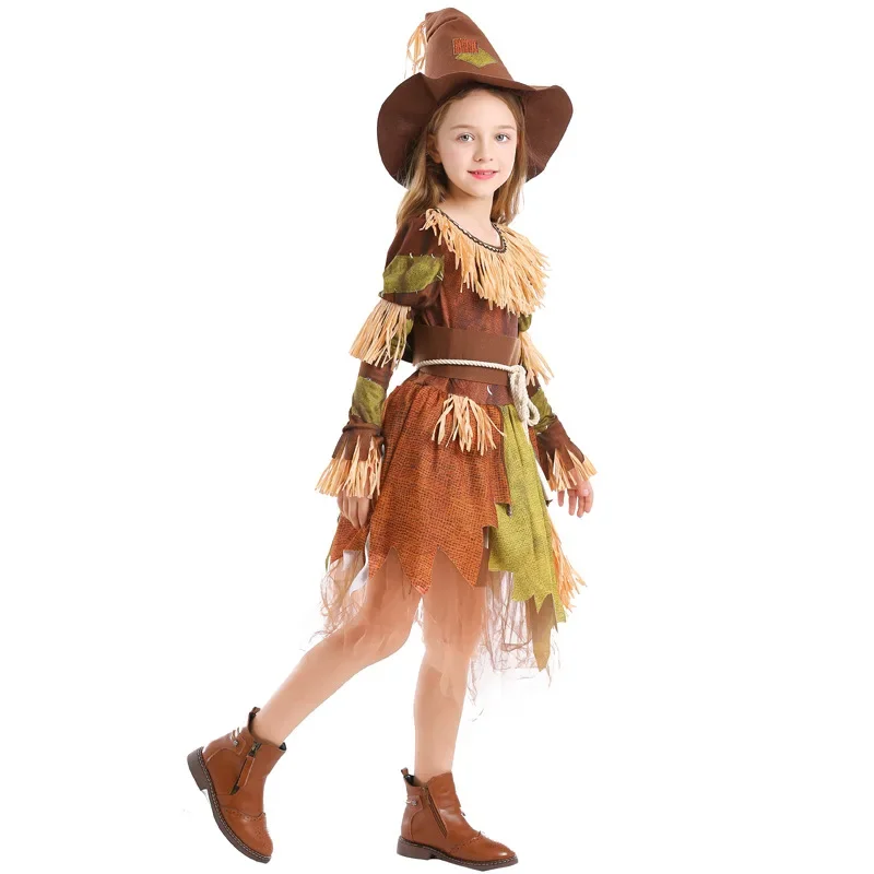 Halloween Kid Scarecrow Scary Costume Purim Boy Girl Movie Scarecrow Ghost Killer Cosplay Children's Day Performance Fancy Dress