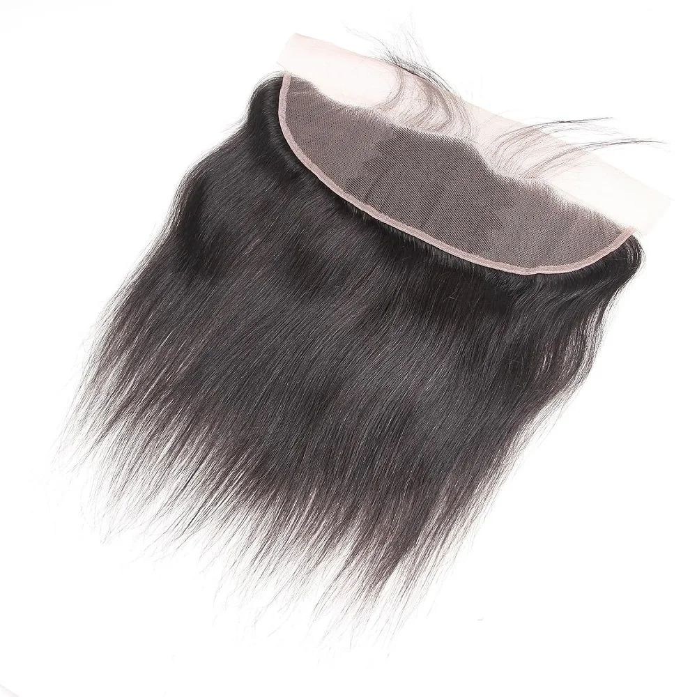 ストレート人毛束、13×4 HDレースフロント付き、100%人毛エクステ、ブラジリアンウィーブ、未処理人毛、ナチュラルカラー